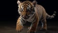 Close up portrait of a cute, striped Bengal tiger staring fiercely generated by AI Royalty Free Stock Photo