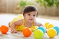 Close up portrait of the eight mounth old baby Royalty Free Stock Photo