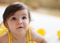Close up portrait of the eight mounth old baby Royalty Free Stock Photo