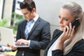 Elegant Businesswoman talking on smart phone.