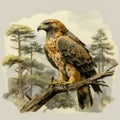 Golden eagle,watercolor