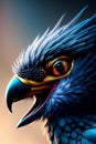 Close up portrait fantasy bird. Generative AI