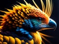 Close up portrait fantasy bird. Generative AI