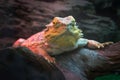 Close-up portrait of a female brown iguana, an endangered species Royalty Free Stock Photo