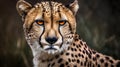 Close up portrait ferocious carnivore leopard, stare or looking at the camera at nature background Royalty Free Stock Photo