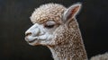 Close up portrait of a fluffy white alpaca looking to the side Royalty Free Stock Photo