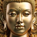 close up portrait of golden Budda. religion concept. Ai generated Royalty Free Stock Photo