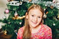 Close up portrait of happy preteen girl Royalty Free Stock Photo