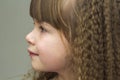 Close up portrait of happy smiling little girl with beautiful th Royalty Free Stock Photo