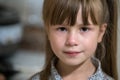 Close-up portrait of happy smiling little girl with long hair Royalty Free Stock Photo