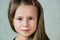 Close-up portrait of happy smiling little girl with long hair Royalty Free Stock Photo