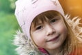 Close-up portrait of happy smiling pretty little girl. Soft light effect Royalty Free Stock Photo