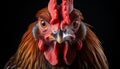 Close up portrait of a healthy rooster, looking at camera generated by AI Royalty Free Stock Photo