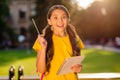 Close-up portrait of her she nice attractive charming cute lovely intelligent brainy cheerful cheery wavy-haired girl Royalty Free Stock Photo