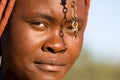 Close up portrait of a Himba woman.