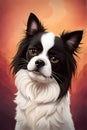 A close-up portrait of a Japanese Chin dog Royalty Free Stock Photo