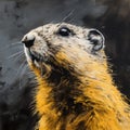 Close Up Portrait Of A Lemming: A Vibrant And Hyper Realistic Artwork
