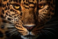 Close-up portrait of a leopard, Panthera onca, close up portrait of a leopard head, AI Generated Royalty Free Stock Photo