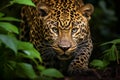 Close up portrait of a leopard, Panthera pardus, in the wild