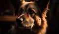 Close up portrait of loyal German Shepherd puppy sitting outdoors generated by AI