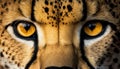 Close up portrait of majestic cheetah staring generated by AI