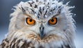 Close up portrait of a majestic eagle owl staring at camera generated by AI Royalty Free Stock Photo