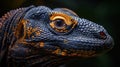 Close up portrait of a majestic komodo dragon revealing ancient wisdom and formidable presence