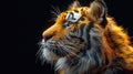 Close-up Portrait of a Majestic Tiger with Vibrant Fur