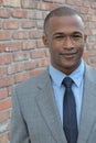 Close up portrait of male African American corporate worker