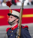 Female Spanish Royal Guard marching