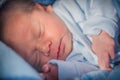 Close up portrait of a newborn baby boy sleeping Royalty Free Stock Photo