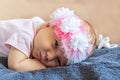 Close-up portrait of a newborn baby girl Royalty Free Stock Photo