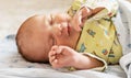 Close-up portrait of a newborn baby girl Royalty Free Stock Photo