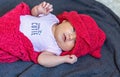 Close-up portrait of a newborn baby girl Royalty Free Stock Photo