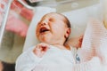 Close up portrait of newborn one day old baby Royalty Free Stock Photo