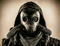 Portrait of post apocalyptic survivor in gas mask Royalty Free Stock Photo