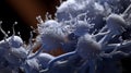 Detailed Cinema4d Render Of Cancer Cells With Navy And White Color Palette