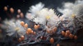 Godly Realistic Close Up Portrait Photograph Of Escherichia Coli Biological Virus Alien Flowers