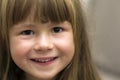 Close-up portrait of pretty little girl. Smiling child Royalty Free Stock Photo