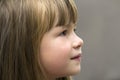 Close-up portrait of pretty little girl. Smiling child Royalty Free Stock Photo