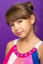 Close up portrait of pretty preteen girl Royalty Free Stock Photo