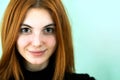 Close up  portrait of a pretty redhead girl Royalty Free Stock Photo