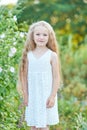 Close up portrait of pretty, young, blue eyed, fair skinned girl with happy and peaceful expression Royalty Free Stock Photo