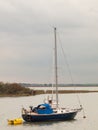 Close up portrait of private moored boat in river