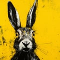 Yellow-eyed Rabbit: Conceptual Street Art Inspired Painting
