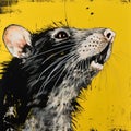 Bold And Expressive Black And Yellow Rat Portrait