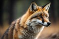 Close up portrait of a red fox, Vulpes. generative ai