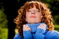 Close-up portrait of red-head lovely girl