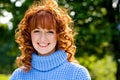 Close-up portrait of red-head lovely girl