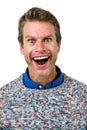 Close-up portrait of shocked man Royalty Free Stock Photo